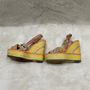 Kate Spade New York Lana’s Sandal Wedge Multi Color Platform Size 7